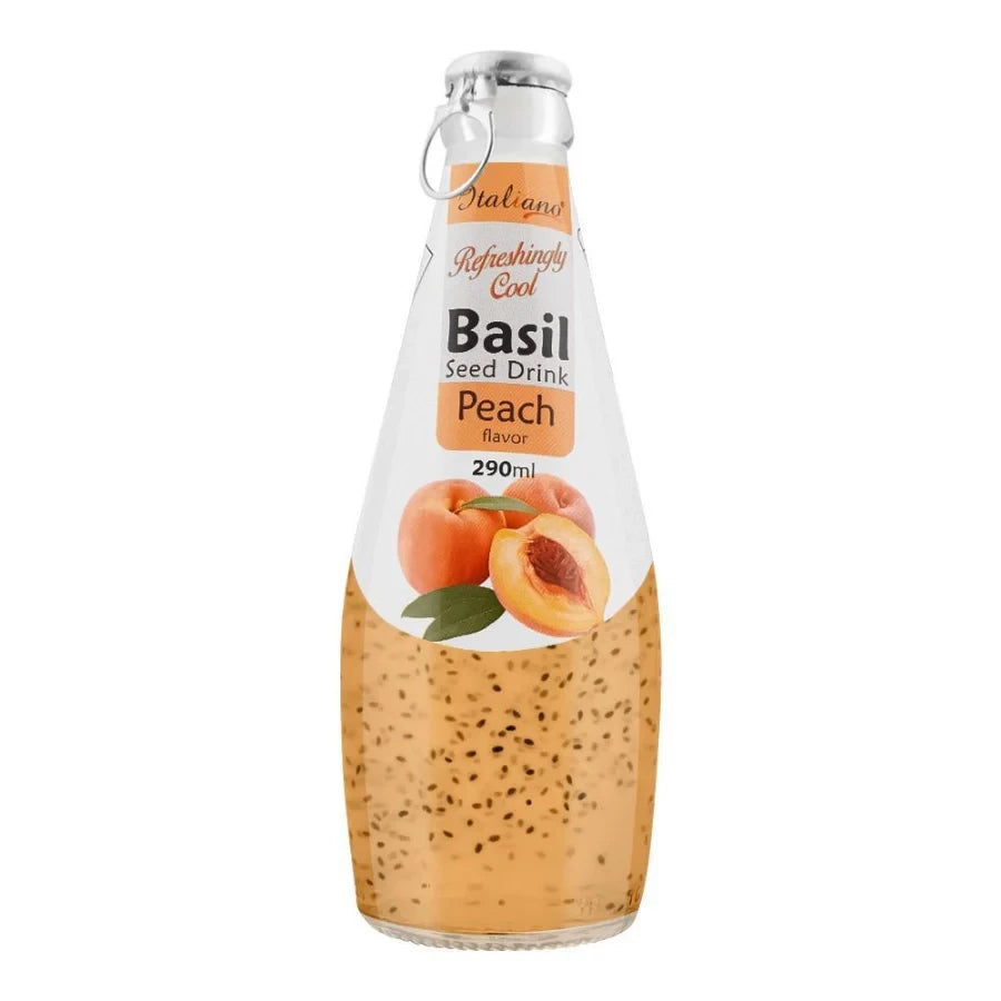EAZU BASIL SEED DRINK 290ML PEACH