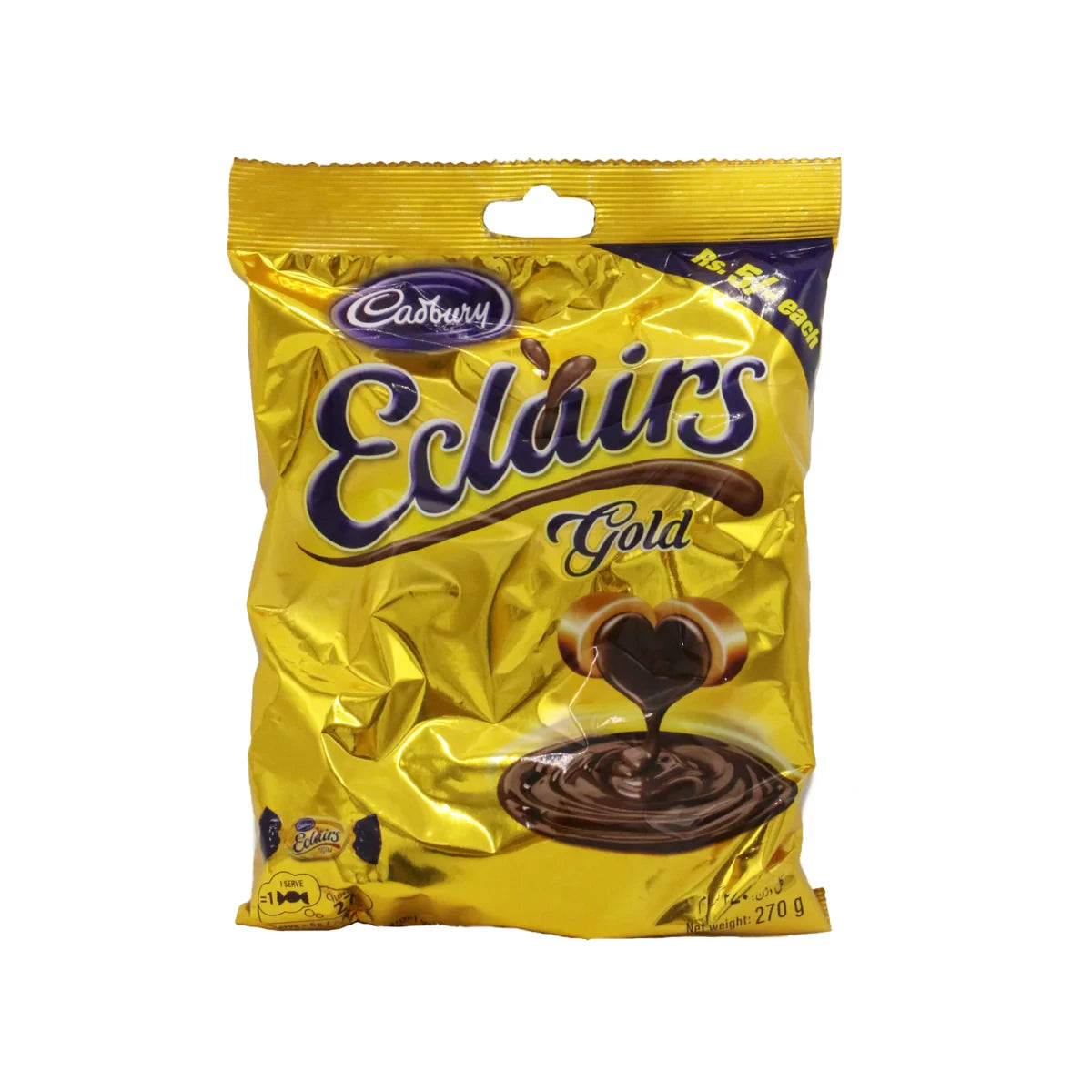 Cadbury Eclairs Gold Chocolate Toffees Pouch 198g