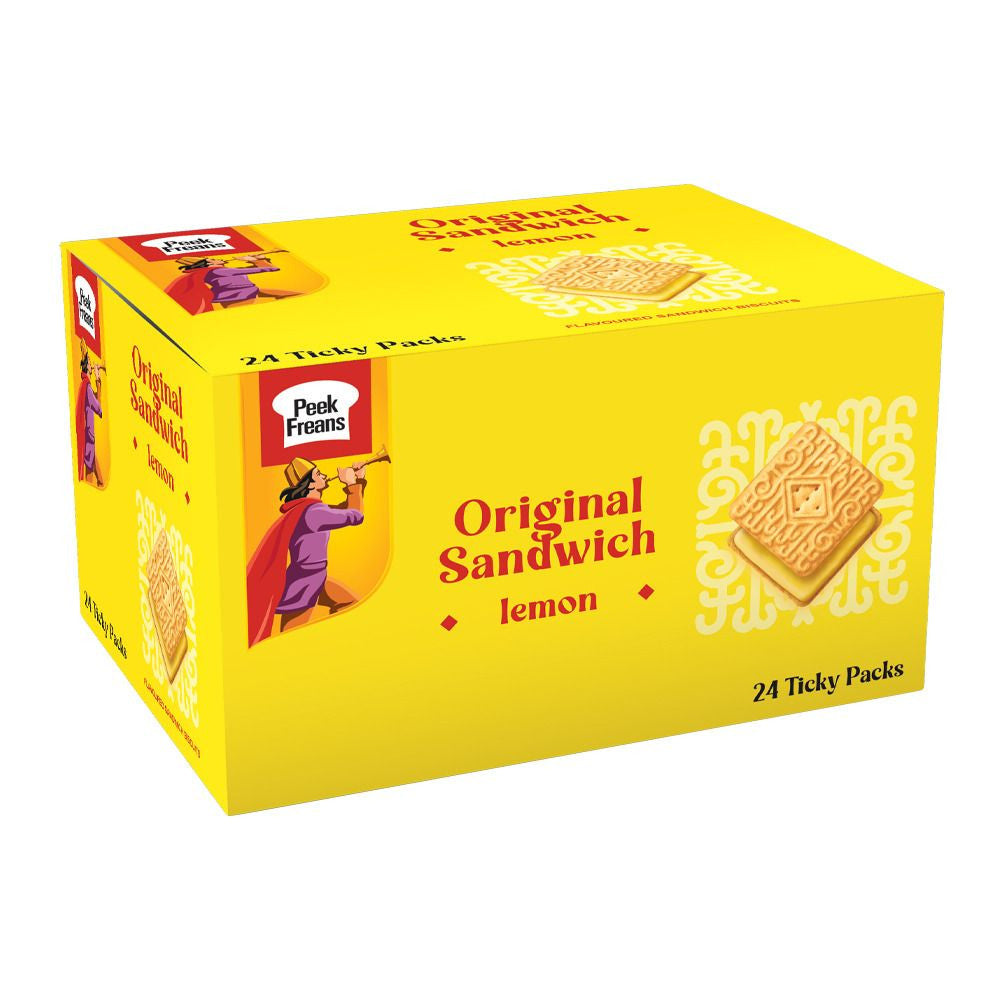 Peek Freans Lemon Sandwich Biscuits Ticky Pack Box 24pc