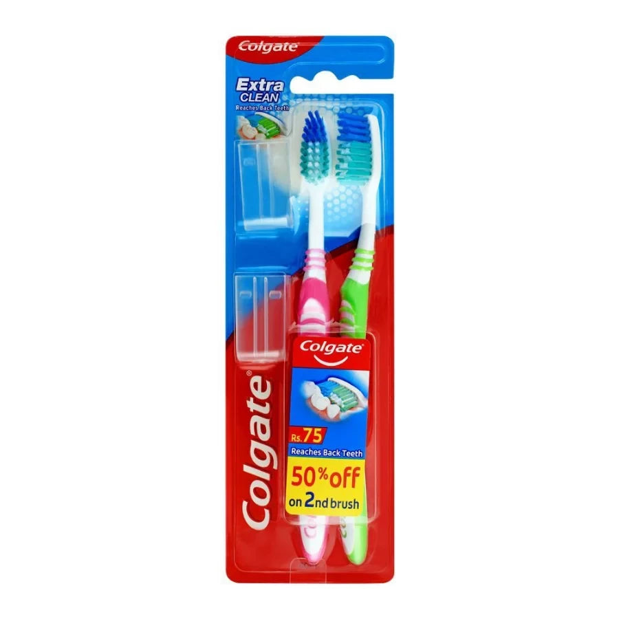 COLGATE T/BRUSH EXTRA CLEAN 2P SOFT