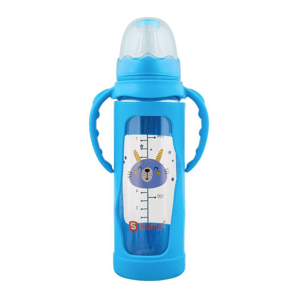 SHIELD GLASS FEEDER 240ML SILICONE PROTECT ANTICOLIC