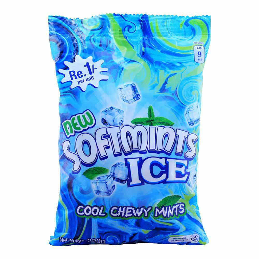 Softmints Ice Cool Chewy Mints Pouch 60pc 220g
