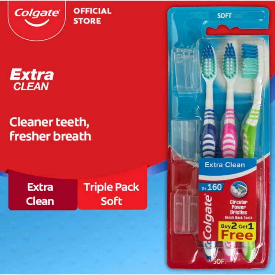 COLGATE T/BRUSH EXTRA CLEAN 3P SOFT