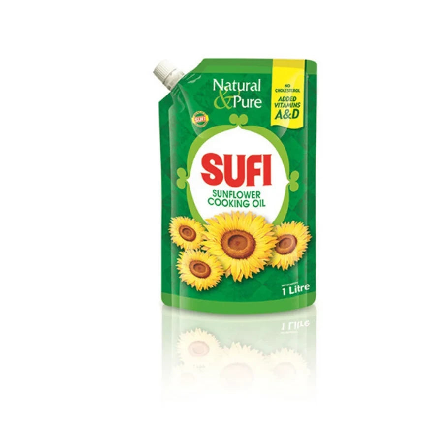 SUFI SUNFLOWER OIL 1LTR PKT NOSEL