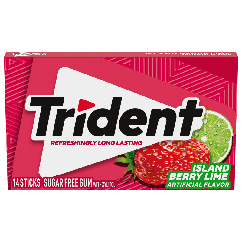 Trident Island Berry Lime Sugar Free Gum 14 Sticks