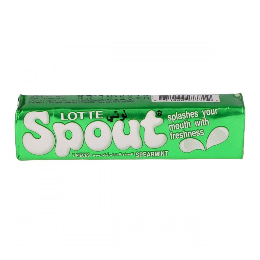 Lotte Spout Spearmint Flavour Chewing Gum 7pc