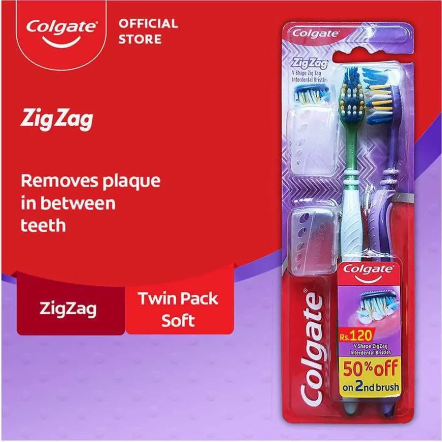COLGATE T/BRUSH ZIG ZAG 2P SOFT