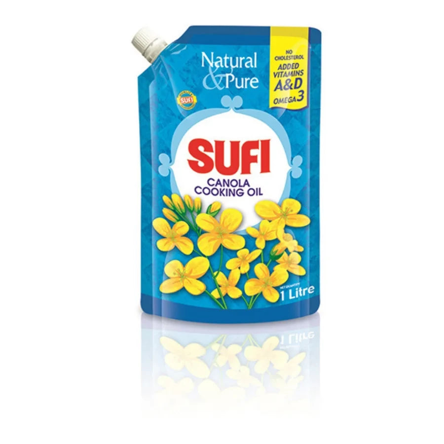 SUFI CANOLA OIL 1LTR PKT NOSEL