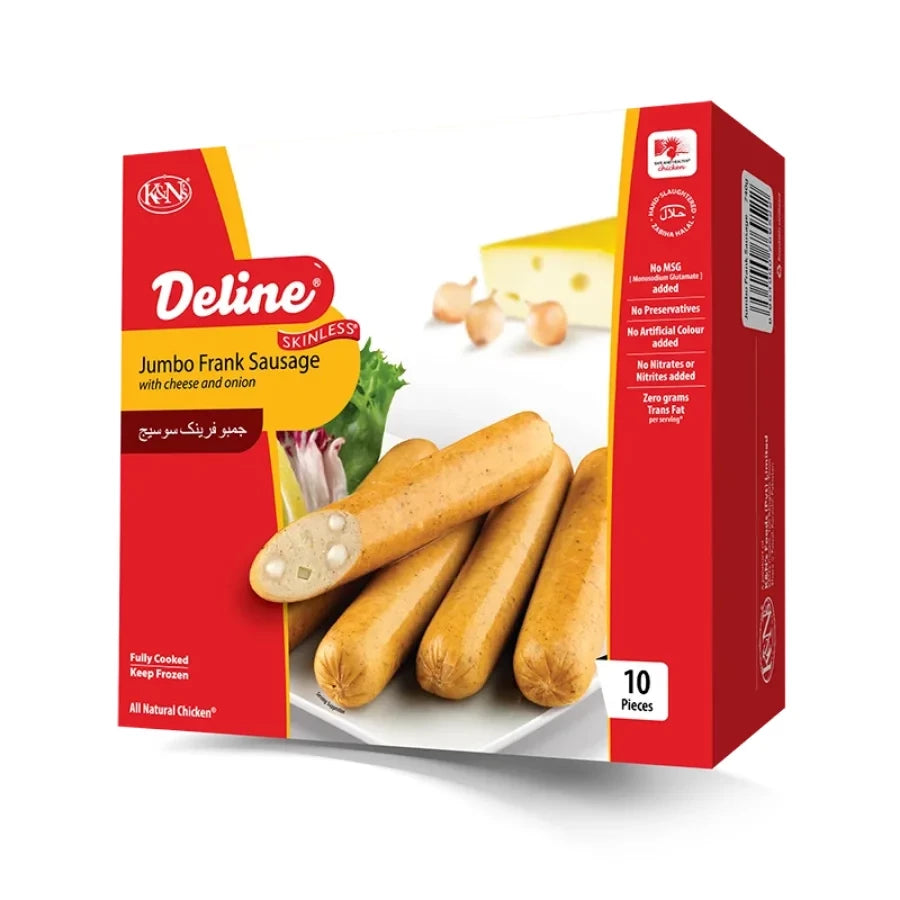 K&N'S JUMBO FRANK SAUSAGE CHEESE&ONION